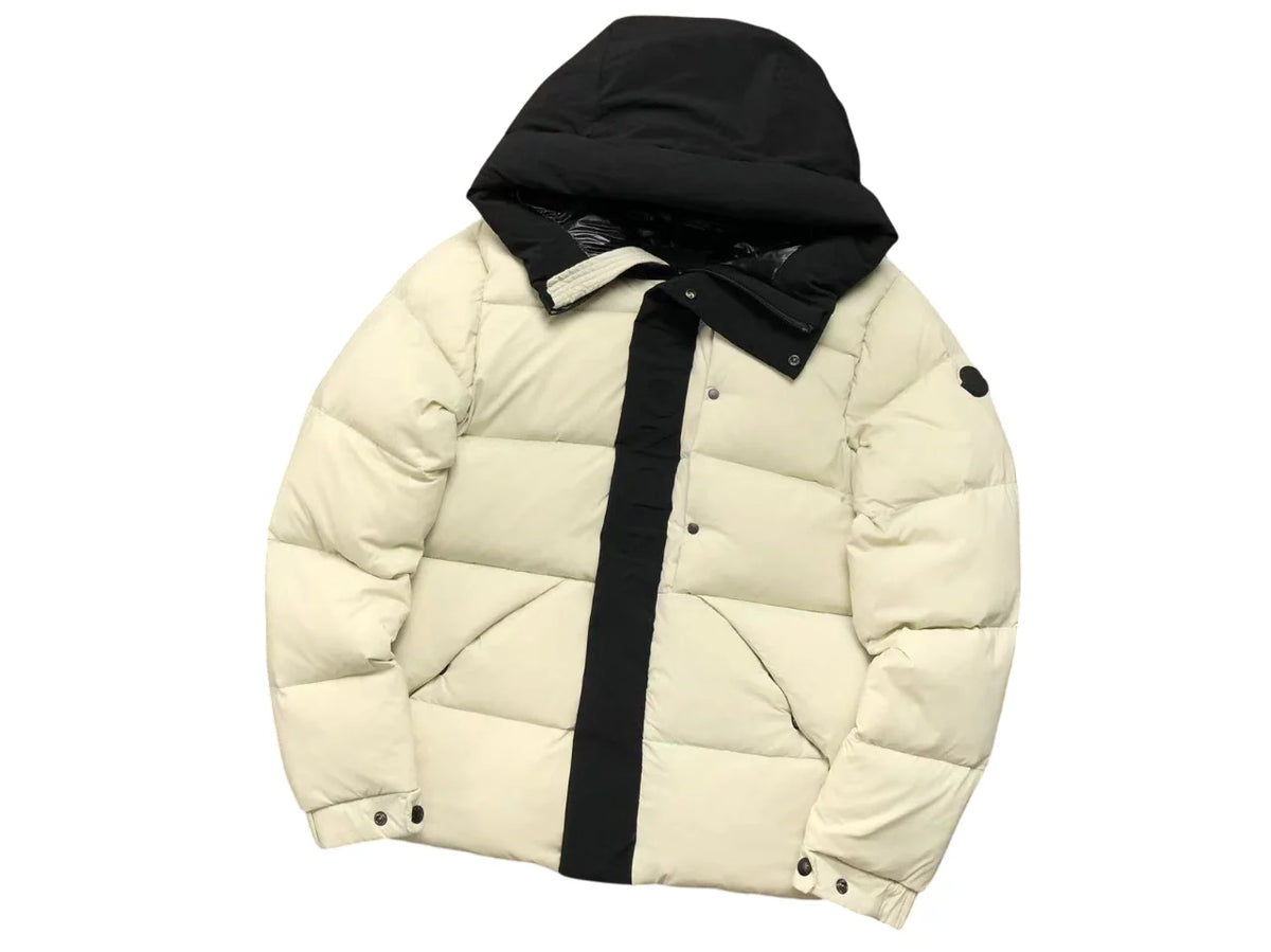 Moncler Madeira Down Jacket in Cream and Black